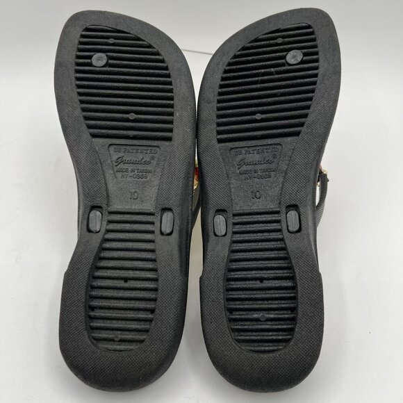 Grandco NEW Thong Sandals Womens 10 Flip Flops Rainbow Beaded Artsy Beach Pool - Picture 10 of 11